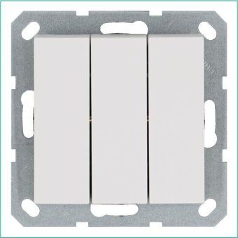 выключатель 3-кл. 10а ip20 механизм бел. глянцевый jasmart g3031w от магазина Штепсель и батарейка.