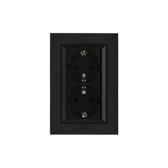 розетка 2-я karea line star с заземл. чер. makel 86054082 от магазина Штепсель и батарейка.