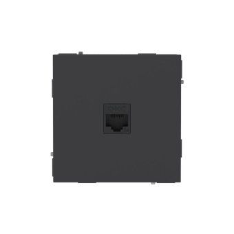 розетка компьютерная 1-м kant rj45 кат.5e без шторки черн. уголь dkc 7012663 от магазина Штепсель и батарейка.