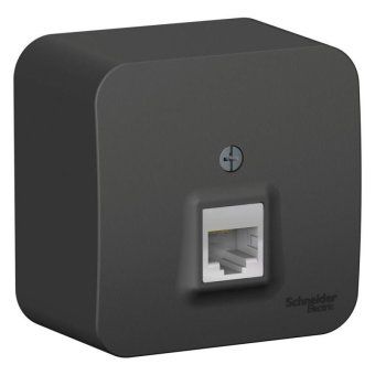 розетка компьютерная 1-м оп blanca rj45 кат.5e с изолир. пластиной антрацит se blnia045006 от магазина Штепсель и батарейка.