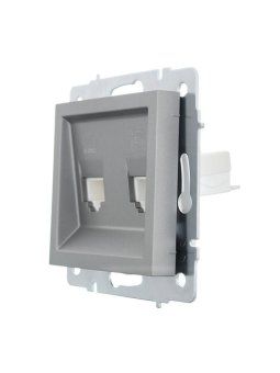 розетка компьютерная + телефонная 2-м сп vesna механизм платина lezard 742-3588-143 от магазина Штепсель и батарейка. - фото_2