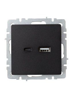 розетка brite usb a+c 18вт рю11-1-брч механизм черн. iek br-u22-018-k02 от магазина Штепсель и батарейка. - фото_2