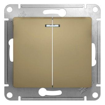 выключатель 2-кл. сп glossa 10а ip20 (сх. 5а) 10ax с подсветкой механизм титан se gsl000453 от магазина Штепсель и батарейка.