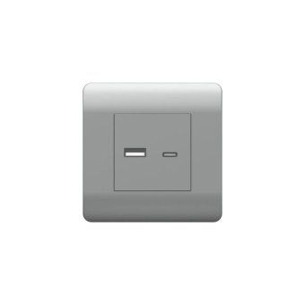 розетка usb new3-e тип a+c 5в/2.1а серебр. chint 431451 от магазина Штепсель и батарейка.