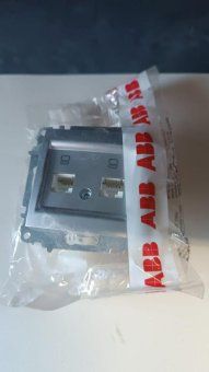 розетка компьютерная 2-м cosmo rj45 кат.6 механизм алюм. abb 619-011000-248 от магазина Штепсель и батарейка.