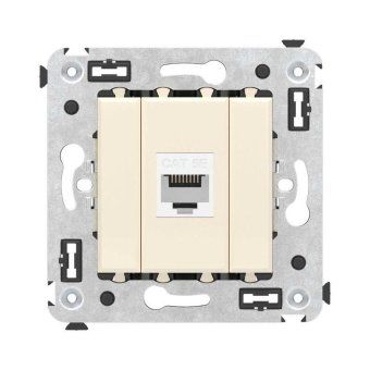 розетка компьютерная 1-м сп avanti "ванильная дымка" rj45 кат.5e без шторок механизм dkc 4405663 от магазина Штепсель и батарейка. - фото_5