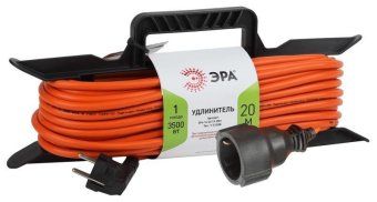 удлинитель-шнур на рамке 1х20м с заземл. 16а ip20 ufx-1e-3х1.5-20m пвс 3х1.5 эра б0046829 от магазина Штепсель и батарейка.