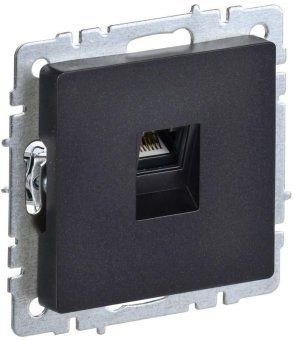 розетка компьютерная сп rj45 кат.5e brite рк10-брч механизм черн. iek br-k10-1-k02 от магазина Штепсель и батарейка.