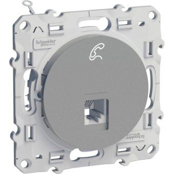 розетка телефонная 1-м odace rj12 6 контакт. винтов. зажимы механизм алюм. sche s53r497 от магазина Штепсель и батарейка. - фото_6