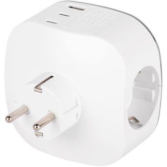 разветвитель 3-м sp-3e-3usbac-w + 3 usb a+c с заземл. со шторками 16а бел. эра б0069081 от магазина Штепсель и батарейка. - фото_5