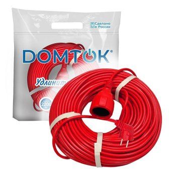 удлинитель-шнур 1х50м с заземл. 10а ip20 2.2квт пвс 3х1 domtok 2495 от магазина Штепсель и батарейка. - фото_3