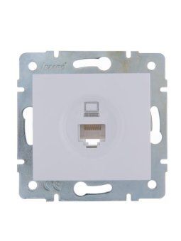 розетка компьютерная 1-м сп karina rj45 механизм бел. lezard 707-0288-139 от магазина Штепсель и батарейка.