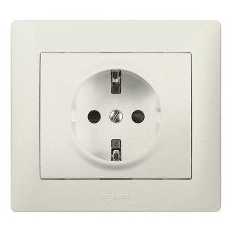 розетка 1-м сп galea life 16а ip20 2p+e с заземл. защ. шторки немецк. стандарт с лицев. панелью механизм перламутр. leg 771563 от магазина Штепсель и батарейка.
