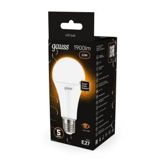 лампа светодиодная black 22вт a70 грушевидная 3000к тепл. бел. e27 1900лм gauss 102502122 от магазина Штепсель и батарейка. - фото_7