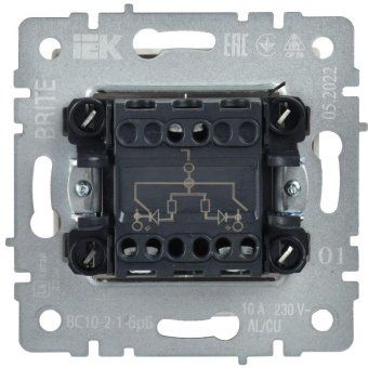 выключатель 2-кл. сп brite вс10-2-1-брб 10а с индик. механизм бел. iek br-v20-1-10-k01 от магазина Штепсель и батарейка. - фото_5