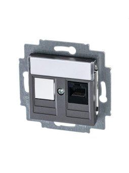 розетка компьютерная levit rj45 кат.5e с заглушкой сталь abb 2chh295117a6069 от магазина Штепсель и батарейка. - фото_2