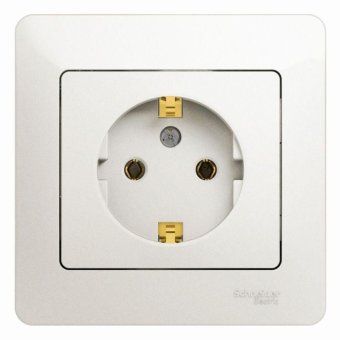 розетка 1-м сп glossa 16а ip20 с заземл. в сборе перламутр. se gsl000642 от магазина Штепсель и батарейка.