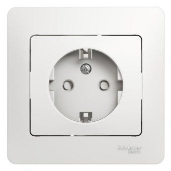 розетка 1-м сп glossa 16а ip20 с заземл. защ. шторки в сборе бел. se gsl000144 от магазина Штепсель и батарейка. - фото_5