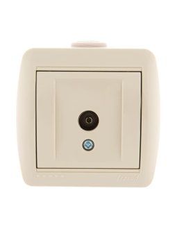 розетка телевизионная оконечная tv оп nata 16а ip20 крем. lezard 710-0300-130 от магазина Штепсель и батарейка.
