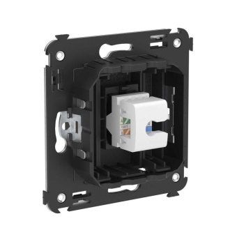 розетка компьютерная 1-м сп avanti "черный матовый" rj45 кат.5e без шторок механизм dkc 4412663 от магазина Штепсель и батарейка. - фото_3