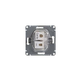 розетка компьютерная + телефонная 2-м сп glossa rj45 + rj11 кат.5e механизм бел. se gsl000185 от магазина Штепсель и батарейка. - фото_5