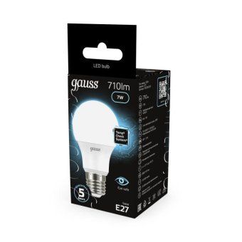 лампа светодиодная black 7вт a60 грушевидная 4100к нейтр. бел. e27 710лм gauss 102502207 от магазина Штепсель и батарейка. - фото_6