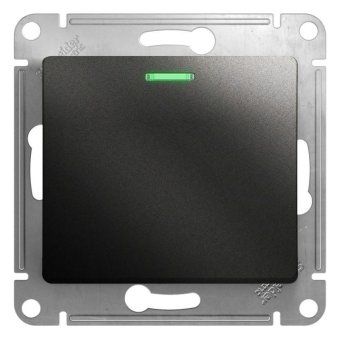 выключатель 1-кл. сп glossa 10а ip20 (сх. 1а) 10ax с подсветкой механизм антрацит se gsl000713 от магазина Штепсель и батарейка.