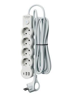 удлинитель 3х3м с заземл. 10а ip20 usb 2500вт 220в пвс 3х1 с выкл. бел. космос yksm3m4g-z-vu10а-w от магазина Штепсель и батарейка. - фото_3