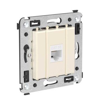 розетка компьютерная 1-м сп avanti "ванильная дымка" rj45 кат.5e без шторок механизм dkc 4405663 от магазина Штепсель и батарейка.