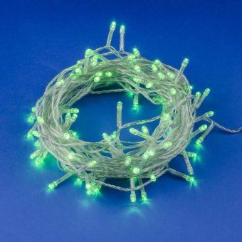 гирлянда led uld-s1000-100/dta green ip20 10м 100 диодов зел. свет провод прозр. uniel ul-00007198 от магазина Штепсель и батарейка.