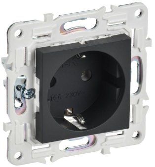 розетка skandy 16а с заземл. без защ. шторок sk-r05g графит iek sk-r11-16-k53 от магазина Штепсель и батарейка.