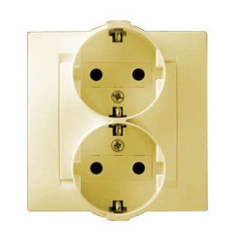 розетка 2-м сп simon15 16а ip20 250в с заземл. винт. клеммы сл. кость simon 1590459-031 от магазина Штепсель и батарейка.