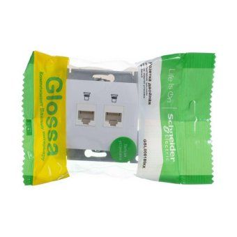 розетка компьютерная 2-м glossa rj45 кат.5e механизм бел. se gsl000185kk от магазина Штепсель и батарейка.