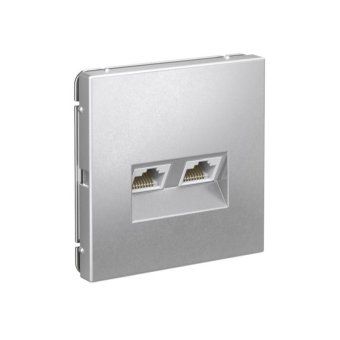 розетка компьютерная 2-м artgallery rj45 + rj45 кат.5e механизм алюм. se gal000385 от магазина Штепсель и батарейка. - фото_2