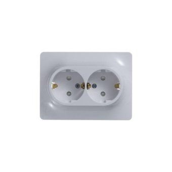 розетка 2-м сп glossa 16а ip20 с заземл. защ. шторки в сборе бел. se gsl000126 от магазина Штепсель и батарейка.