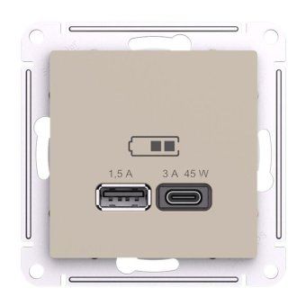 розетка usb atlasdesign тип a+c 45вт высокоскор. зу qc pd механизм песочн. se atn001229 от магазина Штепсель и батарейка. - фото_3