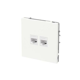 розетка компьютерная 2-м kant rj45 кат.6a без шторки бел. магнолия dkc 7000674 от магазина Штепсель и батарейка. - фото_2