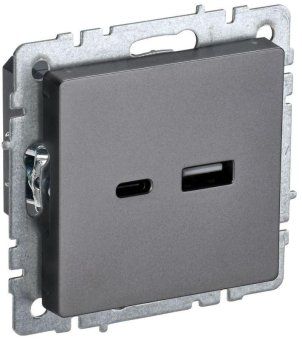 розетка brite usb a+c 18вт рю11-1-брс механизм сталь iek br-u22-018-k46 от магазина Штепсель и батарейка. - фото_8