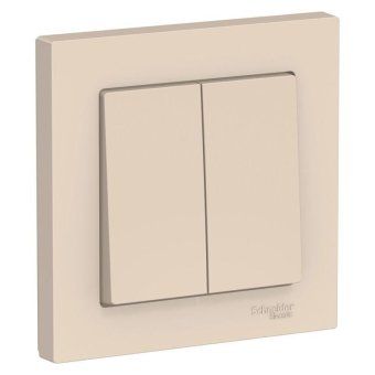 выключатель 2-кл. сп atlasdesign 10а ip20 (сх. 5) 10ax в сборе беж. se atn000252 от магазина Штепсель и батарейка.