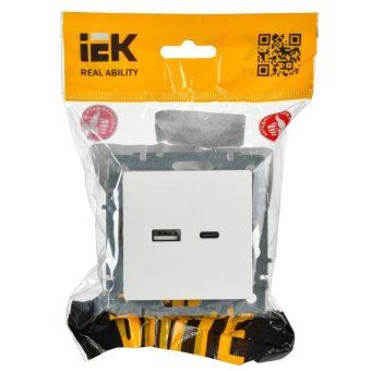 розетка brite usb a+c 18вт рю11-1-брб механизм бел. iek br-u22-018-k01 от магазина Штепсель и батарейка.