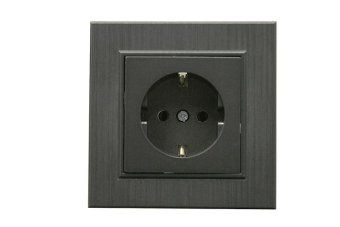 розетка 1-м karea line star с заземл. дым. металлик makel 86050028 от магазина Штепсель и батарейка.