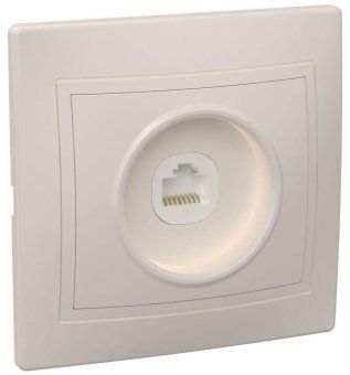 розетка компьютерная 1-м сп кварта рк10-ккм ip20 крем. iek ekk10-k33-dm от магазина Штепсель и батарейка.