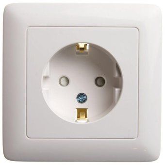 розетка 1-м сп 1мод. хит 16а ip20 250в с заземл. защ. шторки бел. se rs16-136-b от магазина Штепсель и батарейка.