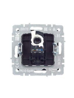 розетка компьютерная сп rj45 кат.5e brite рк10-брм механизм маренго iek br-k10-1-k35 от магазина Штепсель и батарейка. - фото_4