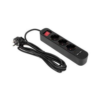 удлинитель 3х3м с заземл. standard 2хusb 3х1кв.мм с выкл. черн. rexant 13-4022 от магазина Штепсель и батарейка.