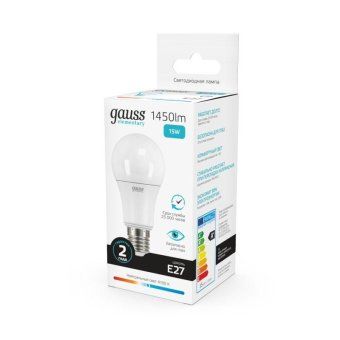 лампа светодиодная elementary 15вт a60 грушевидная 4100к нейтр. бел. e27 1450лм gauss 23225 от магазина Штепсель и батарейка. - фото_3