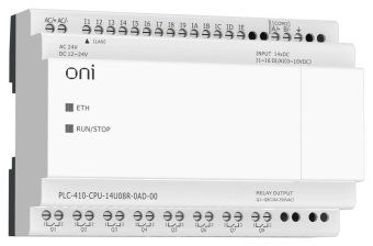 модуль цпу плк 410 8 di 6 ui (0-10в/di) 8 ro 12в-24в dc или 24в ac с ethernet портом без экрана oni plc-410-cpu-14u08r-0ad-00 от магазина Штепсель и батарейка.
