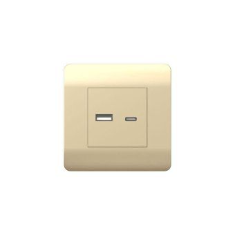 розетка usb new3-e тип a+c 5в/2.1а шампань chint 431450 от магазина Штепсель и батарейка.