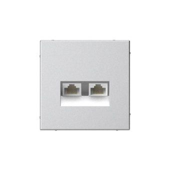розетка компьютерная 2-м artgallery rj45 + rj45 кат.5e механизм алюм. se gal000385 от магазина Штепсель и батарейка.