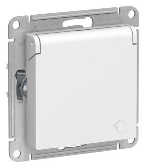 розетка atlasdesign 16а ip20 с заземл. защ. шторки с крышкой механизм лотос se atn001346 от магазина Штепсель и батарейка.